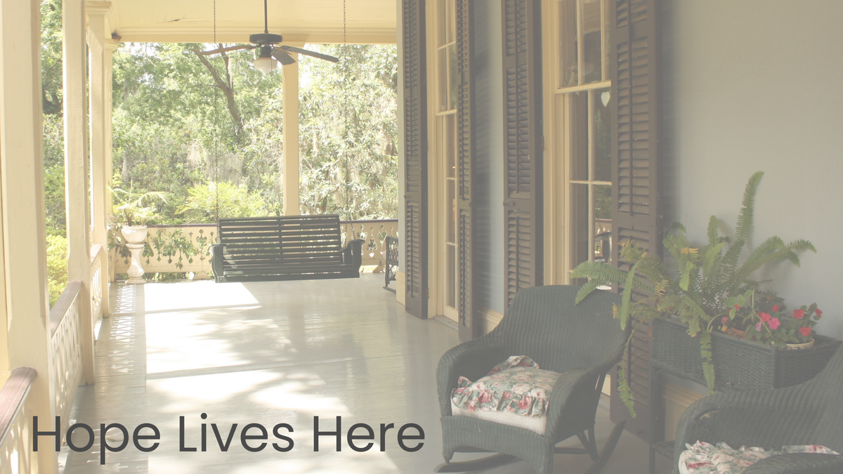 porch swing hope, hope lives here, trina daniels, blogger, podcaster, overcoming loneliness, faith during difficult times, hymn stories